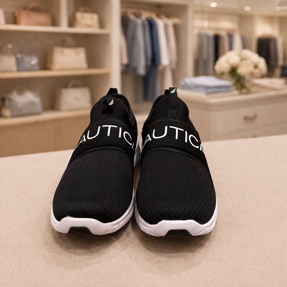 Nautica Women's Black and White Sneakers - Picture 4 of 5
